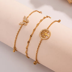 Cubic Zirconia Nature Charm Anklets