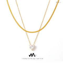 18K Gold-Plated Heart Pendant Necklace & Chain