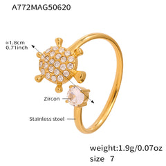 Cubic Zirconia Motif Open Rings