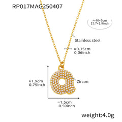 Cubic Zirconia Initial Pendant Necklace