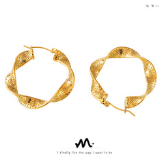 Textured Twisted Hoop Earrings