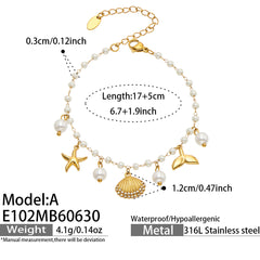 Ocean Charm Bracelet with Stone Accents