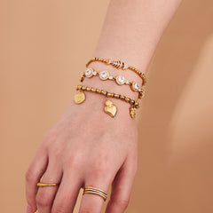 18K Gold-Plated Cubic Zirconia Charm Bracelet Designs
