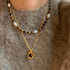 Daphne Organic Tiger-Eye Pendant Necklace