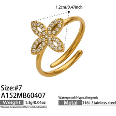 Colored Glass and Cubic Zirconia Ring Collection