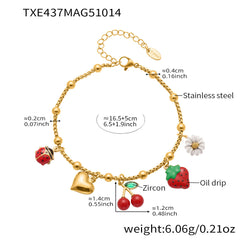 Enamel Cherry or Chili Necklace, Bracelet, Anklet or Ring