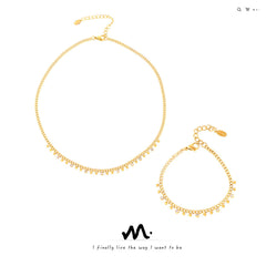 18K Gold-Plated Beaded Fringe Necklace or Bracelet