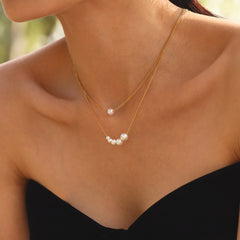 Pearl-Look Five Bead Necklace