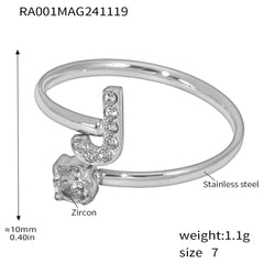 Silver-Tone Initial Necklace, Earrings, Bracelet & Ring