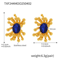 Cubic Zirconia Floral Center Ring and Stud Designs