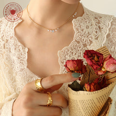 Gold-Tone Round Sparkle Accent Necklace