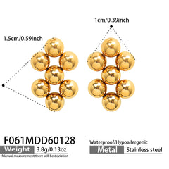 Polished Bead Necklace and Earrings