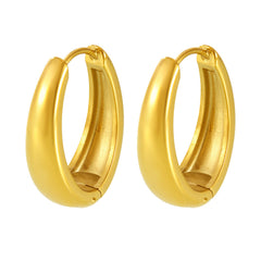 Polished Oval Hoop Earrings