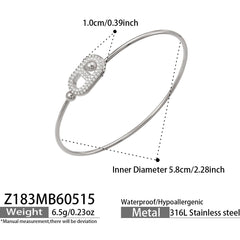 Cubic Zirconia Geometric Statement Bangles