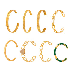 Gold-Tone Geometric Open Cuff Designs