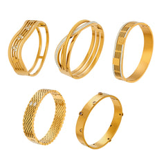 18K Gold-Plated Geometric Clasp Bracelets