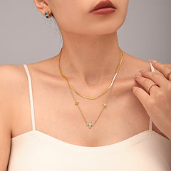 Clover Cubic Zirconia Necklace, Bracelet or Separate Chain