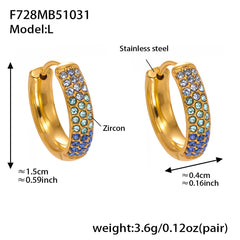 18K Gold-Plated Cubic Zirconia U-Hoop Earrings