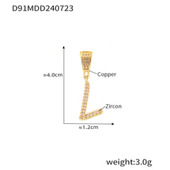 18K Gold-Plated Script Initial Charm Pendant