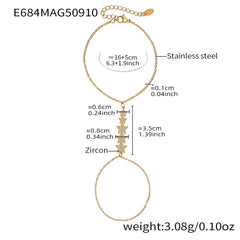 18K Gold-Plated Cubic Zirconia Hand Chains