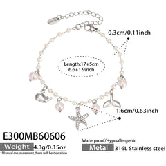 18K Gold-Plated Ocean and Cross Charm Bracelets