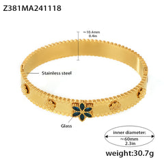 18K Gold-Plated Snowflake Stone-Accent Clasp Bracelet