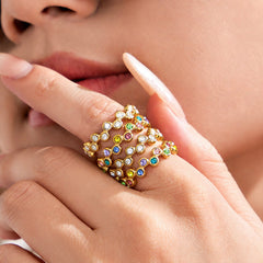 18K Gold-Plated Cubic Zirconia Open Ring