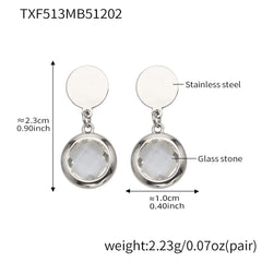 Faceted Round Glass Stone Necklace, Bracelet & Earrings