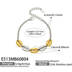 18K Gold-Plated Shell Motif Link Bracelet