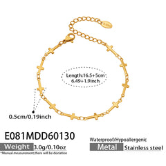 Cross Charm Stainless Steel Chain Bracelet