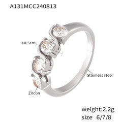 18K Gold-Plated & Silver-Tone Cubic Zirconia Band Ring