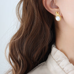 Cherub Pearl-Look Stud Earrings