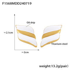 Enamel Geometric or Bow Stud Earrings