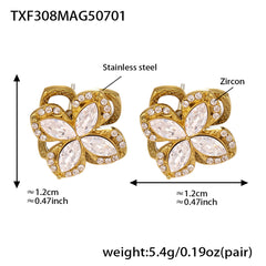 Gold-Tone Rotating Flower Cubic Zirconia Jewelry & Chains