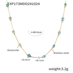 Amazonite Necklace Bracelet or Flat Chain