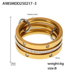 Layered Band Cubic Zirconia Ring
