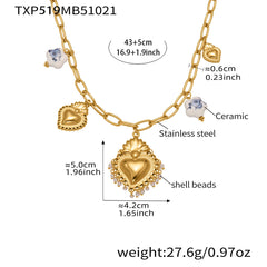 Heart and Bead Charm Necklace, Bracelet or Earrings