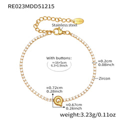 Cubic Zirconia Initial Chain Bracelet