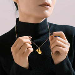Double Teardrop Long Pendant Necklace