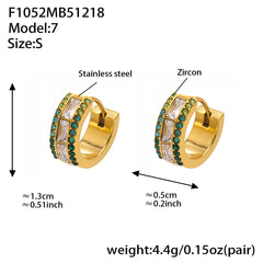 18K Gold-Plated Double-Row Cubic Zirconia Hoops