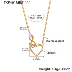 18K Gold-Plated Infinity Heart Necklace or Bracelet