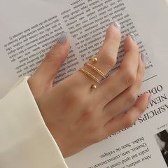 Gold-Tone Double Coil Open Ring
