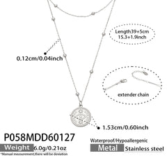 Layered Eye Coin Pendant Necklace