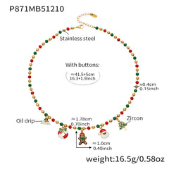 Christmas Bead Charm Necklace