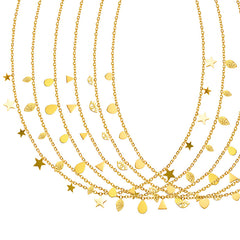 18K Gold-Plated Geometric Charm Necklace Designs