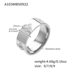 18K Gold-Plated Floral Accent Band Ring
