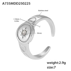 Cubic Zirconia Starburst Detail Ring