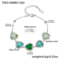 18K Gold-Plated Faceted Glass Heart Jewelry