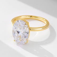 Sterling Silver 2-Piece 4.5CT Solitare Oval Ring