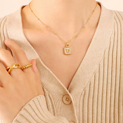 White Shell Butterfly Coin Pendant Necklace